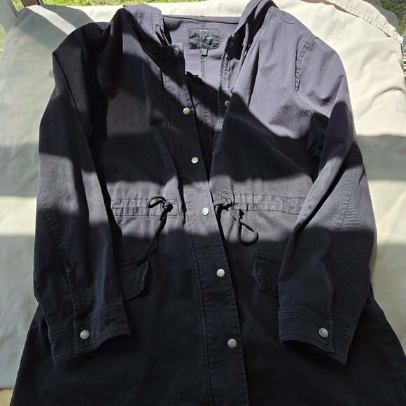 Lucky Brand Women's Charcoal Black Full Zip Hooded Anorak Style Jacket XL - Picture 3 of 9